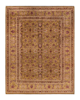 Traditional Mogul Yellow Wool Area Rug 8' 1" x 10' 5" - Solo Rugs