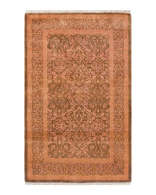 Traditional Mogul Yellow Wool Area Rug 3' 1" x 4' 10" - Solo Rugs