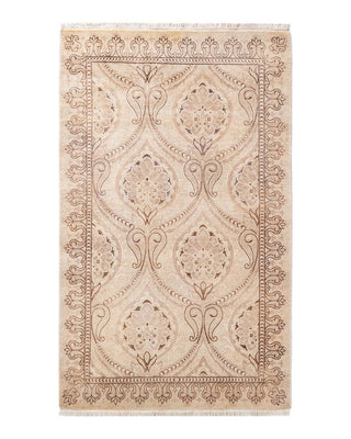 Traditional Mogul Ivory Wool Area Rug 3' 2" x 5' 1" - Solo Rugs