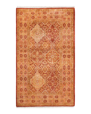 Traditional Mogul Orange Wool Area Rug 3' 2" x 5' 4" - Solo Rugs