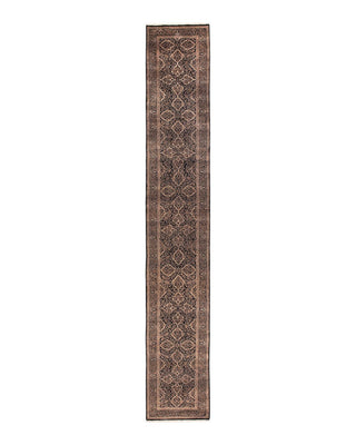 Traditional Mogul Black Wool Runner 2' 6" x 16' 5" - Solo Rugs
