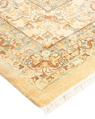 Traditional Mogul Yellow Wool Area Rug 10' 3" x 14' 1" - Solo Rugs