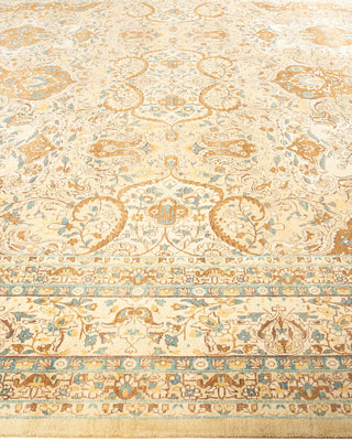 Traditional Mogul Yellow Wool Area Rug 10' 3" x 14' 1" - Solo Rugs