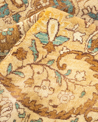 Traditional Mogul Yellow Wool Area Rug 10' 3" x 14' 1" - Solo Rugs