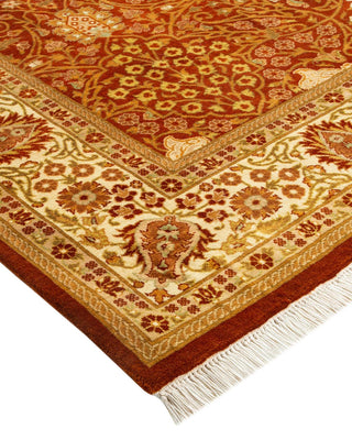 Traditional Mogul Orange Wool Area Rug 5' 2" x 8' 3" - Solo Rugs
