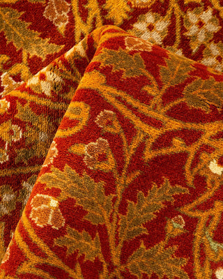 Traditional Mogul Orange Wool Area Rug 5' 2" x 8' 3" - Solo Rugs