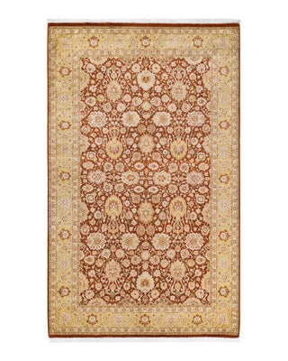 Traditional Mogul Orange Wool Area Rug 5' 1" x 8' 4" - Solo Rugs