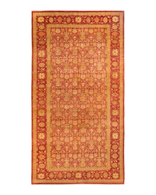 Contemporary Eclectic Red Wool Runner 8' 2" x 15' 5" - Solo Rugs