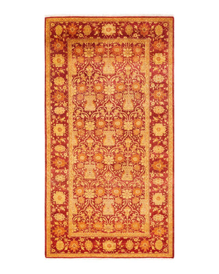 Contemporary Eclectic Red Wool Area Rug 5' 1" x 9' 7" - Solo Rugs
