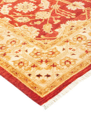 Contemporary Eclectic Orange Wool Area Rug 4' 1" x 6' 2" - Solo Rugs