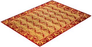 Contemporary Arts & Crafts Beige Wool Area Rug 9' 2" x 12' 0" - Solo Rugs