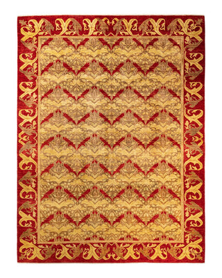 Contemporary Arts & Crafts Beige Wool Area Rug 9' 2" x 12' 0" - Solo Rugs
