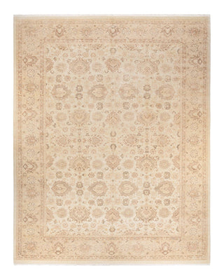 Contemporary Eclectic Ivory Wool Area Rug 10' 1" x 13' 10" - Solo Rugs