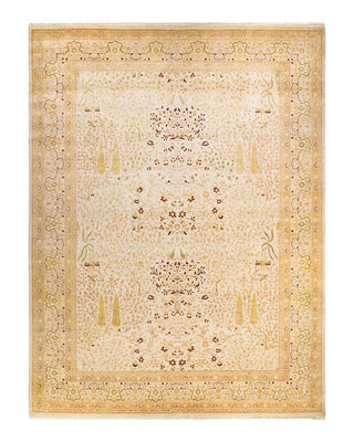 Traditional Mogul Ivory Wool Area Rug 10' 3" x 13' 8" - Solo Rugs