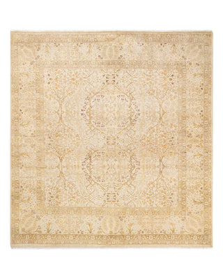 Traditional Mogul Ivory Wool Square Area Rug 6' 1" x 6' 5" - Solo Rugs