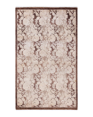 Traditional Mogul Brown Wool Area Rug 3' 2" x 5' 1" - Solo Rugs