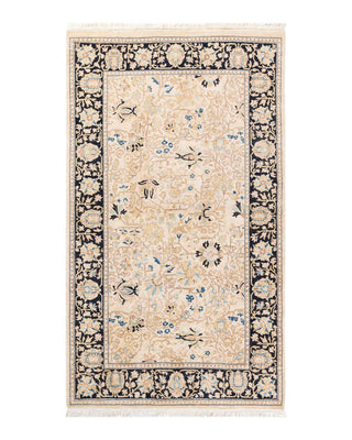 Traditional Mogul Ivory Wool Area Rug 3' 2" x 5' 5" - Solo Rugs