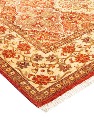 Traditional Mogul Orange Wool Area Rug 3' 1" x 5' 6" - Solo Rugs