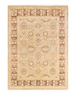 Contemporary Eclectic Light Gray Wool Area Rug 6' 0" x 8' 3" - Solo Rugs