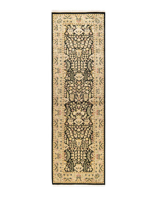 Traditional Mogul Black Wool Runner 2' 6" x 8' 5" - Solo Rugs