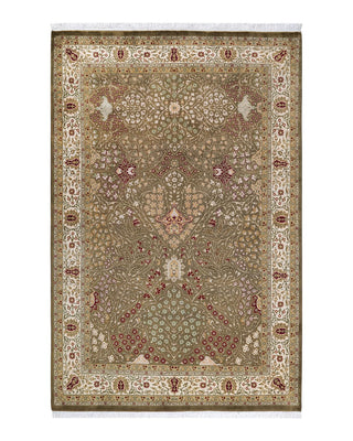 Traditional Mogul Brown Wool Area Rug 4' 8" x 7' 0" - Solo Rugs