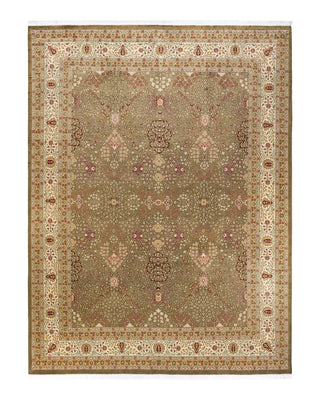 Traditional Mogul Brown Wool Area Rug 9' 1" x 12' 0" - Solo Rugs