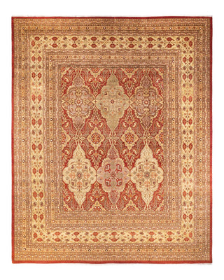 Traditional Mogul Orange Wool Area Rug 12' 3" x 14' 4" - Solo Rugs