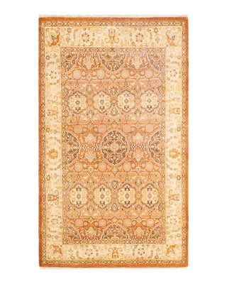 Traditional Mogul Brown Wool Area Rug 4' 0" x 6' 7" - Solo Rugs