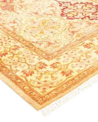 Traditional Mogul Yellow Wool Area Rug 3' 2" x 5' 5" - Solo Rugs