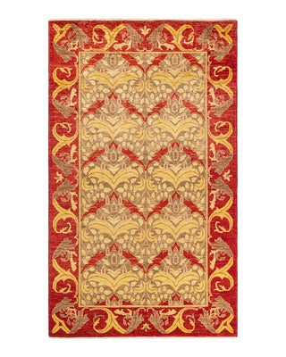 Arts & Crafts, One-of-a-Kind Hand-Knotted Area Rug - Green, 4' 10" x 8' 3" - Solo Rugs