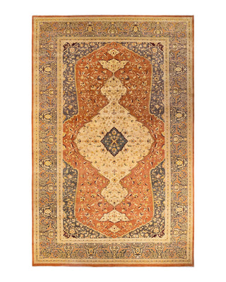 Traditional Mogul Orange Wool Runner 10' 2" x 16' 4" - Solo Rugs