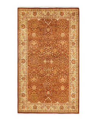 Traditional Mogul Orange Wool Area Rug 5' 2" x 8' 9" - Solo Rugs