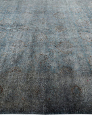 Contemporary Fine Vibrance Gray Wool Area Rug 9' 1" x 11' 10" - Solo Rugs