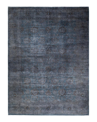 Contemporary Fine Vibrance Gray Wool Area Rug 9' 1" x 11' 10" - Solo Rugs