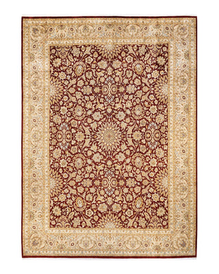 Traditional Mogul Red Wool Area Rug 9' 2" x 12' 5" - Solo Rugs