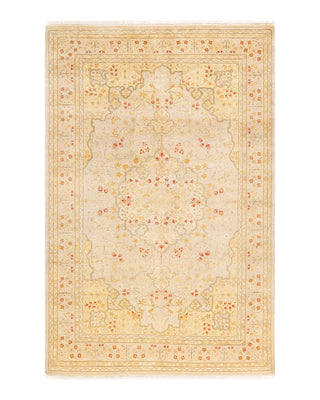 Traditional Mogul Ivory Wool Area Rug 4' 2" x 6' 4" - Solo Rugs