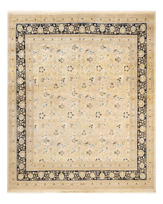 Traditional Mogul Ivory Wool Square Area Rug 9' 4" x 9' 6" - Solo Rugs