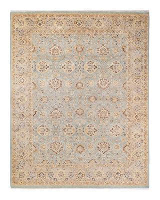 Traditional Mogul Light Blue Wool Area Rug 8' 2" x 10' 5" - Solo Rugs