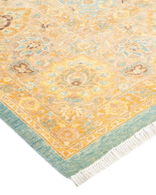 Traditional Mogul Light Blue Wool Area Rug 8' 4" x 10' 1" - Solo Rugs