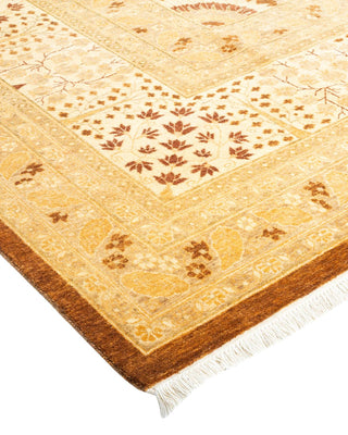 Traditional Mogul Yellow Wool Area Rug 8' 3" x 10' 2" - Solo Rugs