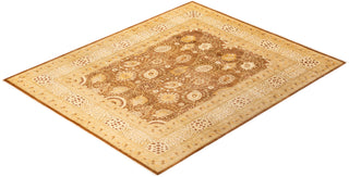 Traditional Mogul Yellow Wool Area Rug 8' 3" x 10' 2" - Solo Rugs