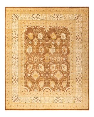 Traditional Mogul Yellow Wool Area Rug 8' 3" x 10' 2" - Solo Rugs