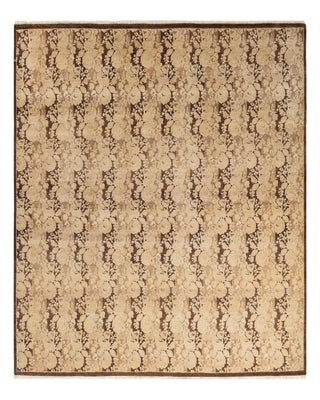 Traditional Mogul Brown Wool Square Area Rug 7' 10" x 8' 2" - Solo Rugs