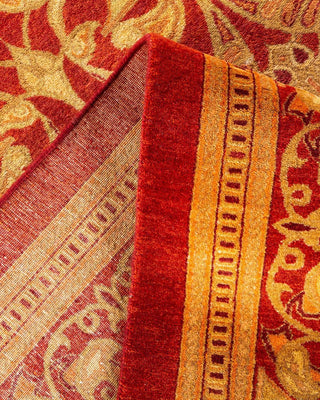 Traditional Mogul Orange Wool Area Rug 10' 3" x 14' 9" - Solo Rugs