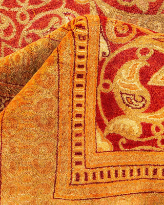 Traditional Mogul Orange Wool Area Rug 10' 3" x 14' 9" - Solo Rugs