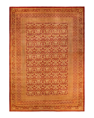 Traditional Mogul Orange Wool Area Rug 10' 3" x 14' 9" - Solo Rugs