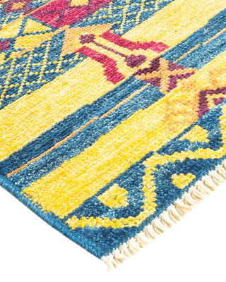 Contemporary Modern Blue Wool Area Rug 5' 5" x 7' 10" - Solo Rugs