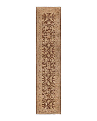 Contemporary Eclectic Brown Wool Runner 2' 7" x 11' 5" - Solo Rugs