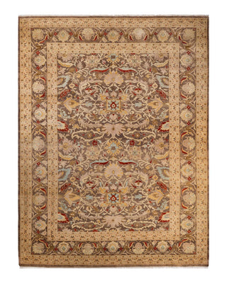 Eclectic, One-of-a-Kind Hand-Knotted Area Rug - Brown, 9' 3" x 12' 1" - Solo Rugs