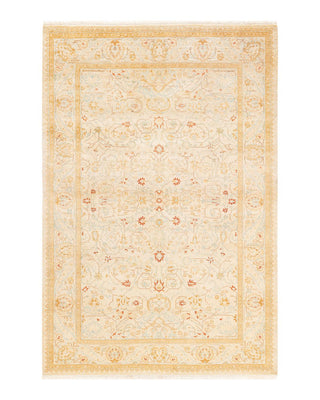 Traditional Mogul Ivory Wool Area Rug 4' 3" x 6' 3" - Solo Rugs